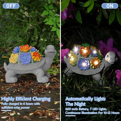 Womens Gifts Solar Turtle Statues for Garden Decor, Outdoor Sculptures for Clearance Lights for Outside Lawn Ornaments Porch Patio Balcony Yard Home - Birthday Easter Gifts for Mom Grandma