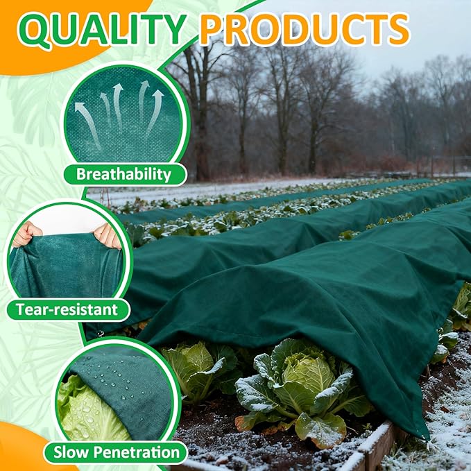 Green Plant Covers Freeze Protection, 10 x 30 ft - 2 oz/yd² Frost Cloths for Outdoor Plants, Tree Covers Freeze Protection, Winter Garden Blanket, Sun Cover for Plants for Greenhouse, Vegetables