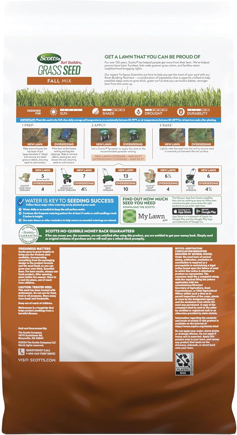 Scotts Turf Builder Grass Seed Fall Mix, 5.6 lbs.