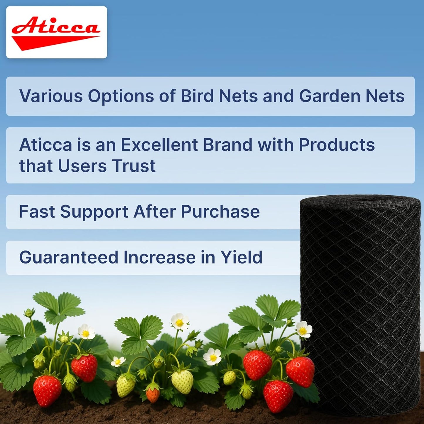 Heavy Duty Bird Netting for Garden Protection & Fruit Trees, 7.5x100 Ft with 10 Stakes – Black Anti-Bird Net for Poultry, Deer, & Squirrel Protection, Durable Nylon Mesh for Garden and Yard Use