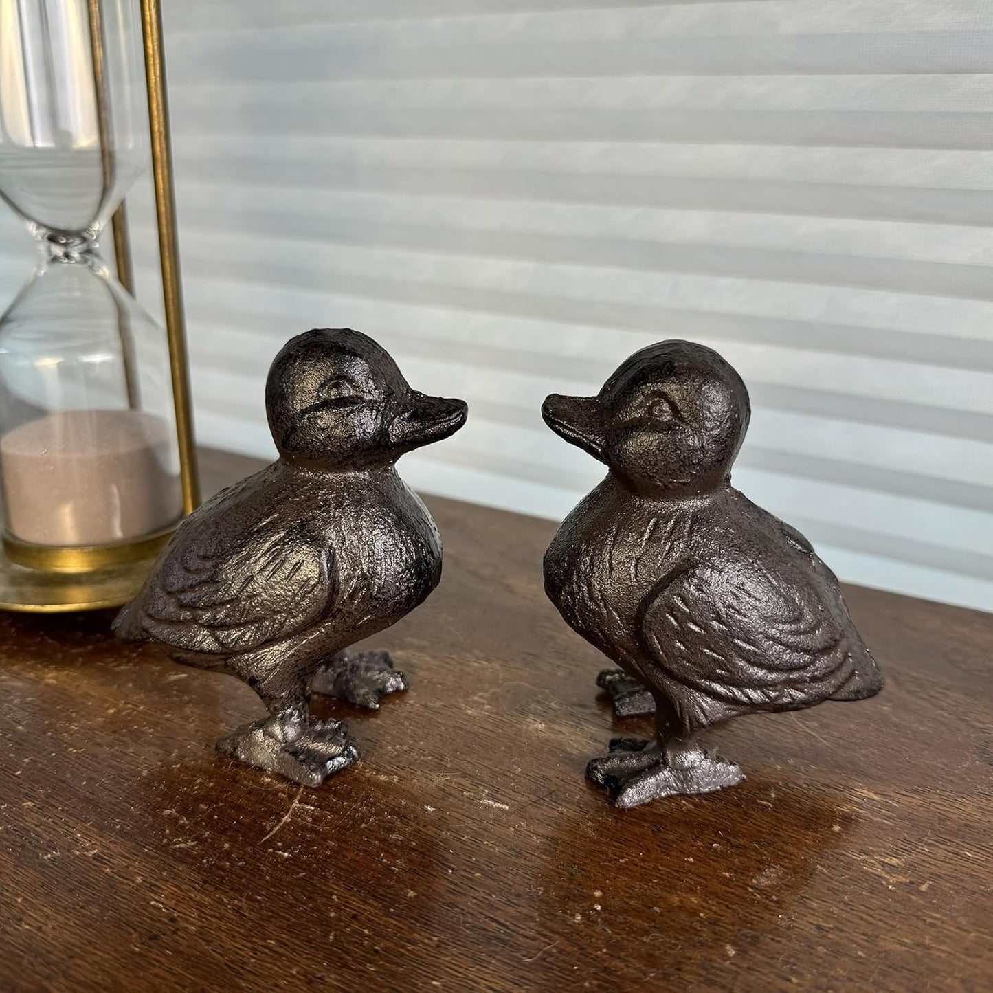 Rust Brown Cast Iron Duck Figurine（3.6" Tall） - Single Piece Vintage Style Decorative Ornament for Home, Garden, Shelf Decor HC6905