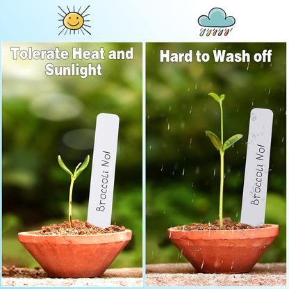Plant Labels 300Pcs 4 Inch Plastic Plant Name Tags for Seedlings Garden Labels Markers Nursery Plant Tags Seed Labels for Outdoor Garden Plant Label Stakes with Permanet Marking Pen (Mix-Color)
