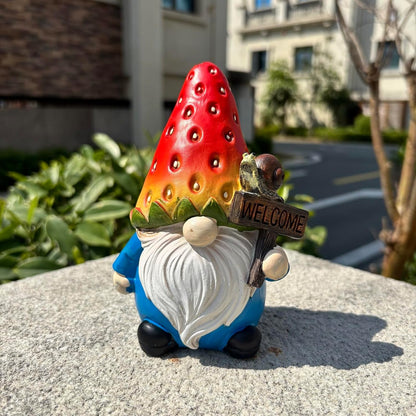 Strawberry Gnome Garden Decor Statue Cute Outdoor Statue Ideal Gnome Decoration Gift for Gardens, Patios, and Lawns