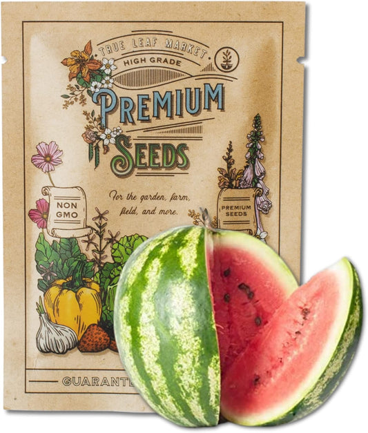 Watermelon Seeds, Crimson Sweet Variety | 60+ Non-GMO, Heirloom Watermelon Seeds | Premium Home Gardening Melons