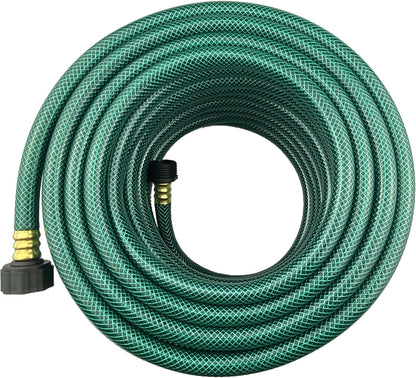 PVC Garden Hose 1/2 Inch, Flexible Water Hose with Male and Female Fittings, No Leaking, Heavy Duty, for Household, Outdoors, Lawns, Patio (75 FT, Green, Plastic Fittings)