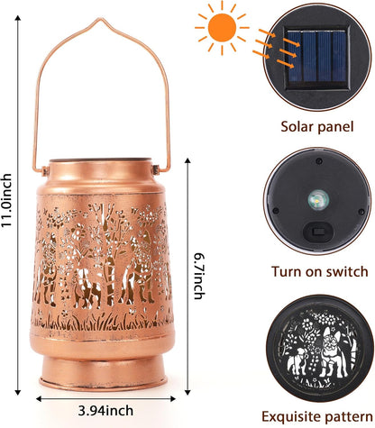 French Bulldog Solar Lanterns Outdoor Waterproof - Decorative Hanging Solar Lights for Garden Patio, Birthday Gifts for Women, Men, Dog Lover, Yard Lawn Porch Pathway Decor