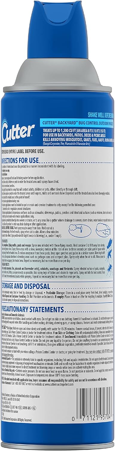 Cutter Backyard Bug Control Outdoor Fogger (12 Pack), Kills Mosquitoes, Fleas & Listed Ants, 16 fl Ounce