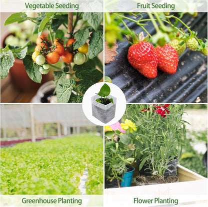 200 Pcs Nursing Growing Bags,Fabric Seedling Pots Non-Woven Pouch Seed Starter Pots Pouches for Vegetables, Flowers,Fruits,Trees,Home Garden Supply(200 Pcs 6.3" x 6.3 ")