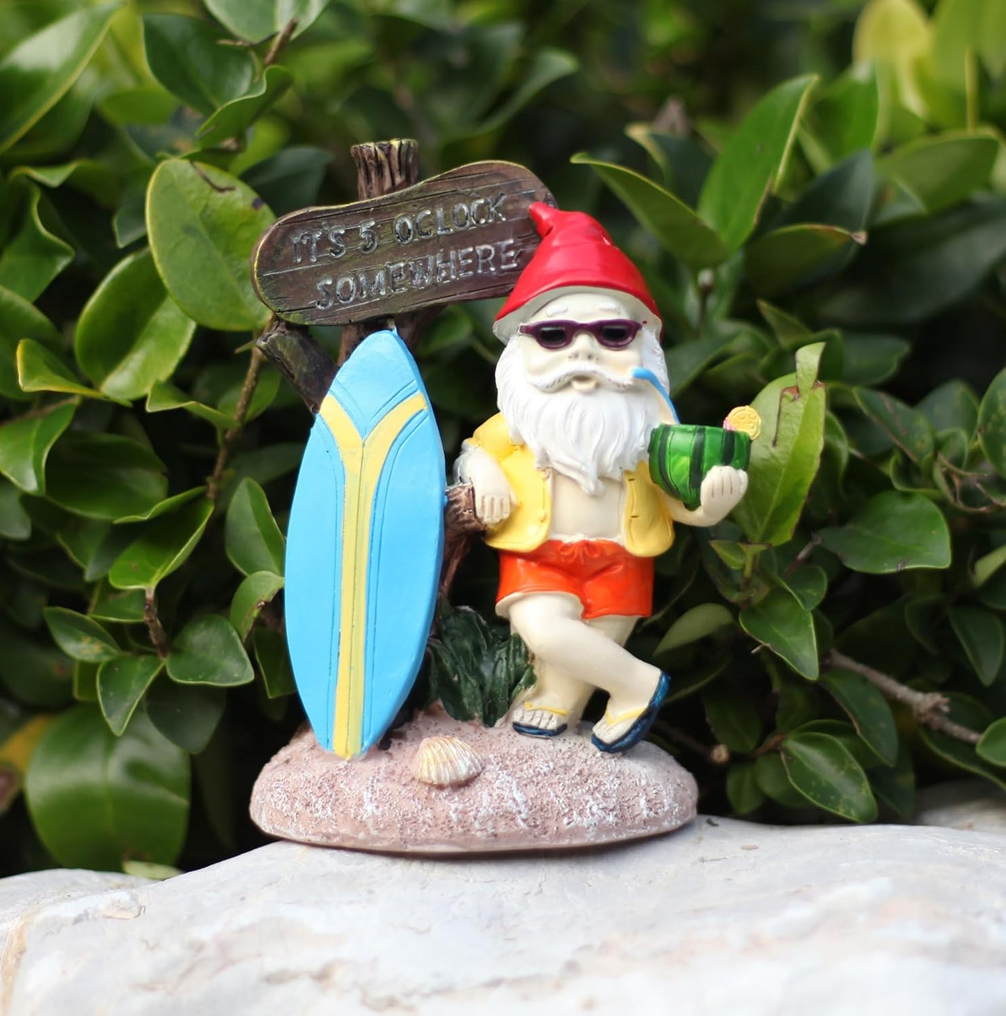 Surfing Dwarf，Gnome Garden Decorations Resin Statue Outdoor Statue Lawn Yard Balcony Porch Home Decorations Garden Decor