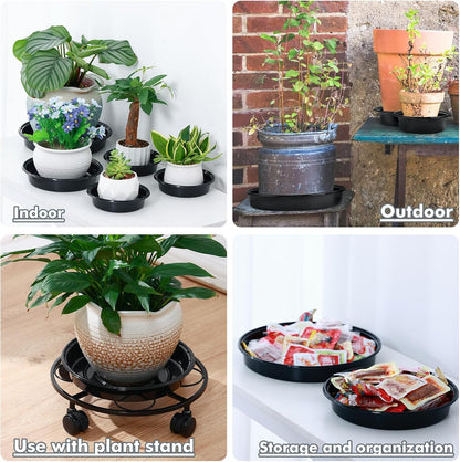 Plant Saucer 20 Pack Plant Trays for Pots 6 Inch Plastic Plant Saucers for Outdoors and Indoors Drip Trays for Potted Plants Flower Pot Plates to Catch Water Plant Drainage Dishes No Holes, Black
