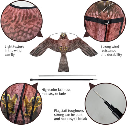 eyijklzo Bird Scarer Flying Kite Crops Farm Flying Bird Hawk Flying Kite
