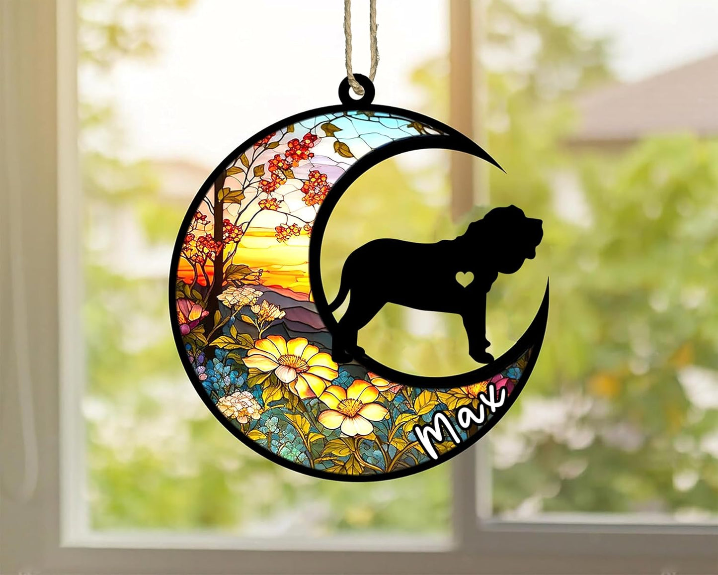 Personalized Dog Memorial, Custom Name Spanish Mastiff Dog Christmas Ornament with Name, Custom Breeds, Pet Loss Light Catcher, Gifts for Lovers Loss of Pet Sympathy on Mothers Day Christmas