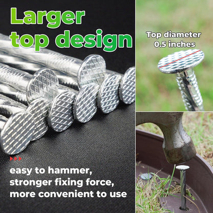 6.3-Inch Galvanized Heavy-Duty Landscape Stakes, (300-Pack) Spiral Metal Turf Spikes for Artificial Grass, Paver Edging, Weed Barrier, Securing Fences and More