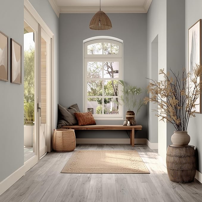 EVOLVE Paint & Primer: Environment-friendly, Low Sheen with One-coat Coverage for Interior & Exterior surfaces Silver Gray, 5-Gallon