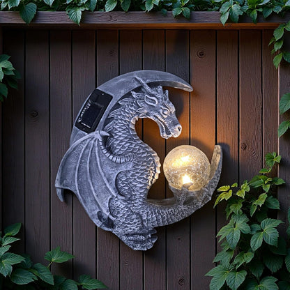 Dragon Tree Hugger Solar Magic Orb Garden Statue Dragon Solar LED Lights Decor Sun Moom for Your Patio Balcony Porch Yard for Mom Grandma
