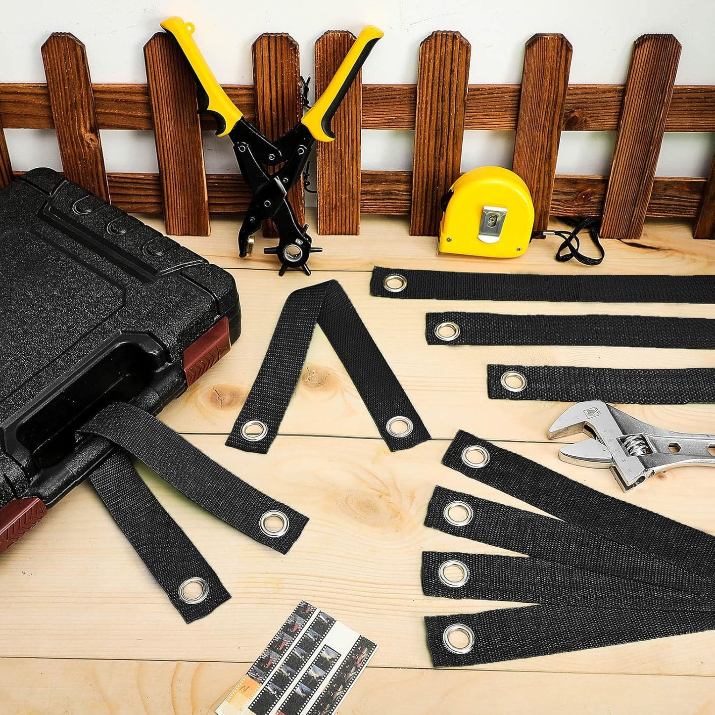 48 Pcs 15.74 Inches Tree Straps for Staking with Grommet Heavy Duty Young Tree and Plant Supports Stakes for Guying Staking Newly Planted Sapling Straight and Hurricane Protection(Black)