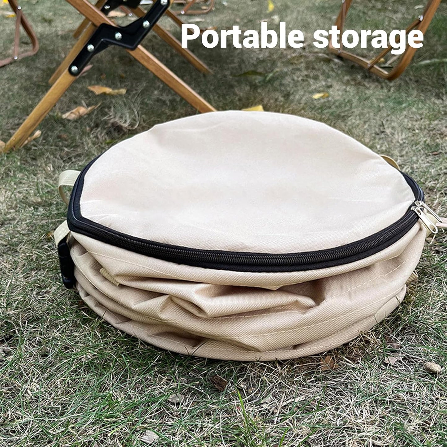 Zunate Collapsible Lawn and Leaf Bag, 24 Gallon Collapsible Trash Can, Reusable Outdoor Yard Waste Leaf Bag Garden Garbage Bin, Garden Garbage Bag with Lid, Lawn and Leaf Bags for