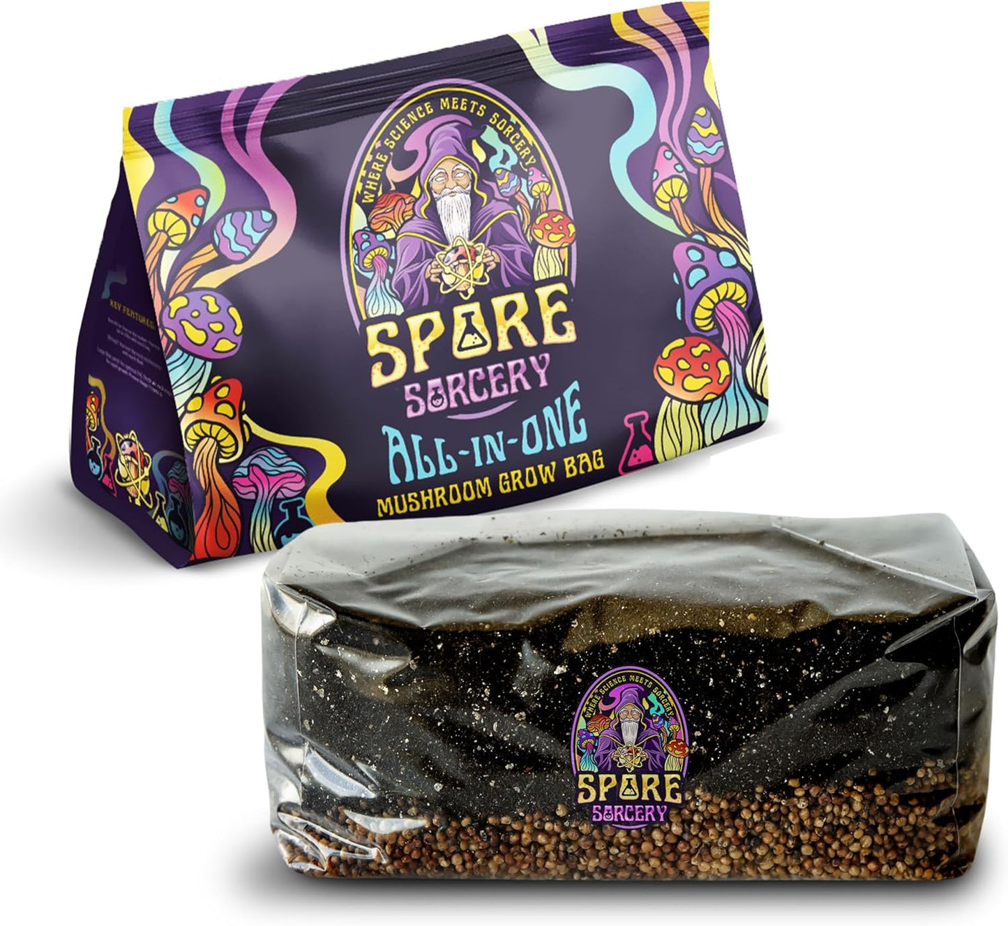 6 LB All-in-One Mushroom Grow Bag: Up to 48oz of Mushrooms! Nutrient-Enhanced, Injection Port, Just Add Your Own Spores & Grow Like Magic (6 LB Bag)