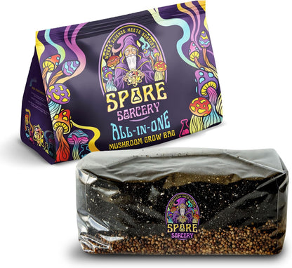 6 LB All-in-One Mushroom Grow Bag: Up to 48oz of Mushrooms! Nutrient-Enhanced, Injection Port, Just Add Your Own Spores & Grow Like Magic (6 LB Bag)