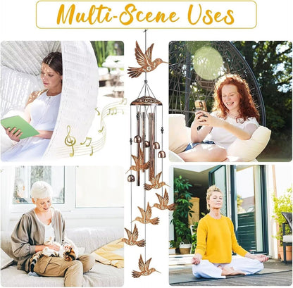 Hummingbird Wind Chimes for Outside,Gardening Gifts for Bird Lover，Women，Men/Mom，Birthday Party Decorations,Memorial Gifts,Wind Chimes Outdoors，Indoors,Room,Home,Wall,Garden,Patio,Yard Decor