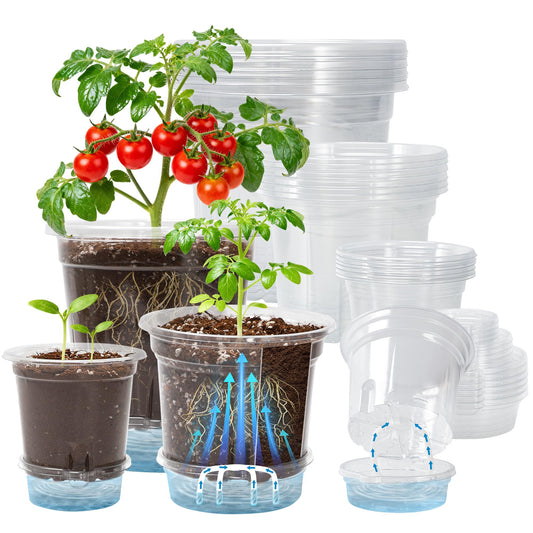 Bluepro Self Watering Pots for Indoor Plants, 4/5/6.5 Inch, 18-Pack