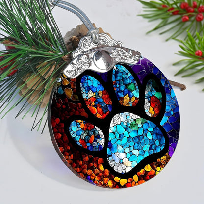 Stained Glass Christmas Ornaments, Jocidea Pet Ornaments for Christmas Tree, Christmas Tree Decor, Pet Lovers Gifts, Holiday Decor and Xmas Gifts Ideas
