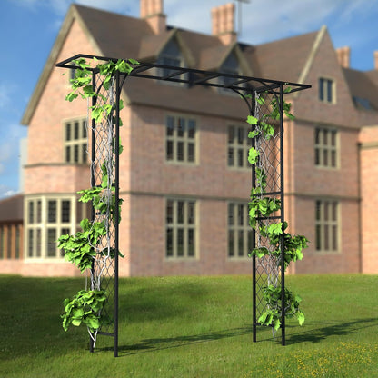 Zhongma Metal Garden Arbor, 83.5'' High x 82.7'' Wide, Outdoor Arch for Climbing Plant, Decorations Pergola