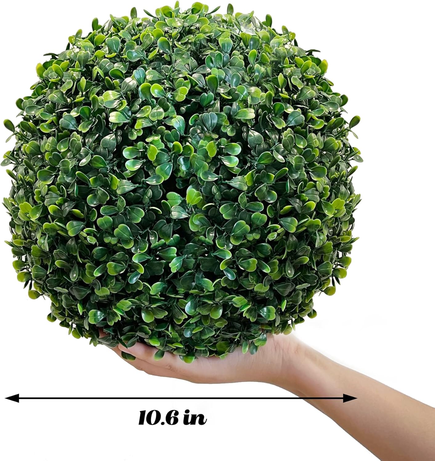 Sunnyglade 2 PCS 10 inch 4 Layers Artificial Plant Topiary Ball Faux Boxwood Decorative Balls for Backyard, Balcony,Garden, Wedding and Home Décor (10 inch)