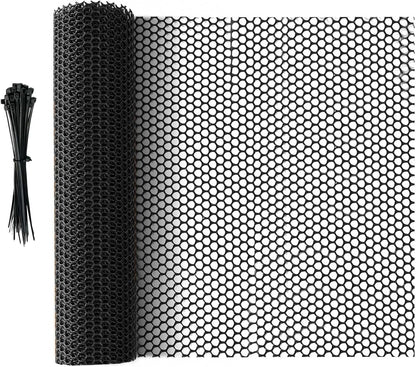 49.2 FT x 15.7 in Roll Mesh Fence, Versatile Black Plastic Fencing & Netting, Cuttable Animal Wire Mesh Fence, Durable Tree Trunk Protector, Suitable for Cat Dog Rabbit Barrier and Plant Protectors
