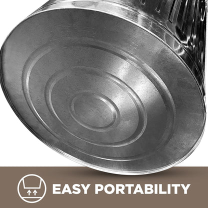 Plexon Metal Trash Can with Lid Outdoor 20 Gallon Galvanized Steel Garbage Bucket with Lid Silver, 3 Pack