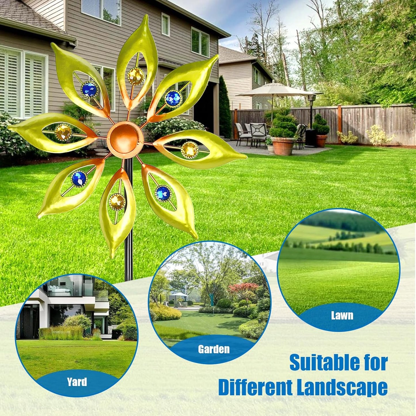 Decorative Garden Stakes Wind Spinners Outdoor Clearance Metal Yard Art Gifts for Women Grandma Mom for Lawn Patio Yard Pathway Driveway Ornaments