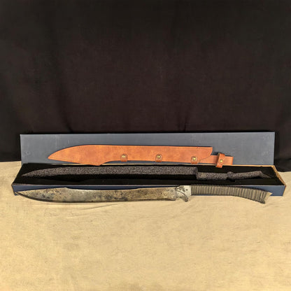 SV Handmade cast Manganese Steel Chopping Blade Sword, Full Tang, Outdoor, Hunting, Camping, Hiking, Survival, with Protective Cover, Multiple Styles to Choose from