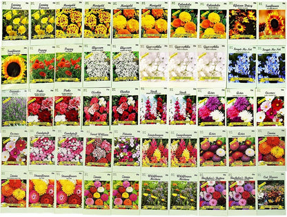 Set of 1000 Flower Seed Packets - Flower Seeds in Bulk - 15 or More Varieties Available - Great for Creating Colorful Gardens (1000)