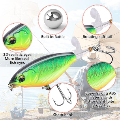 6PCS Swimbait Kit ，Realistic Bait and Surface Bait with Realistic 3D fisheye and Multi Joint Swimming Movements, Perfect for Saltwater and Freshwater Fishing Kits