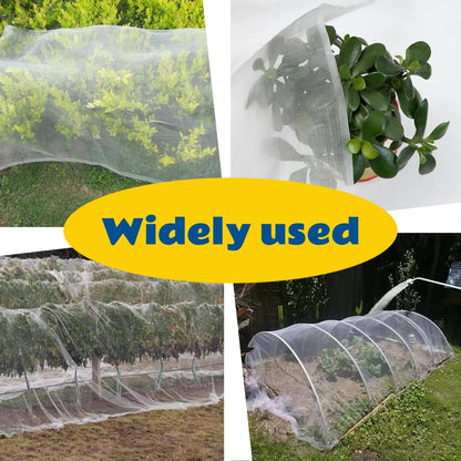 Garden Hoops and Mesh Netting Kit, Ultra Fine,Pest-Proof Cover 36Pcs Garden Tunnel,Plant Covers 8x24 Ft Netting &30 Clips &10Sets of Ground Stakes for Vegetable,Greenhouse Row Cover (Medium)