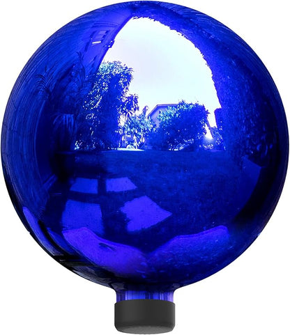Alpine Corporation | 10" Indoor/Outdoor Glass Gazing Globe — Festive Garden & Yard Décor Accent — Blue