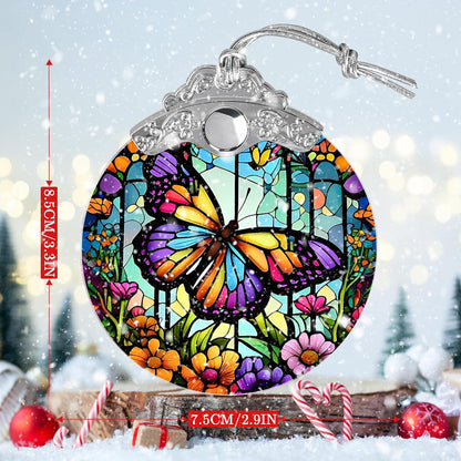 Butterfly Stained Glass Suncatcher, Christmas Tree Ornament, Holiday Decor, Gifts for Butterfly Lovers