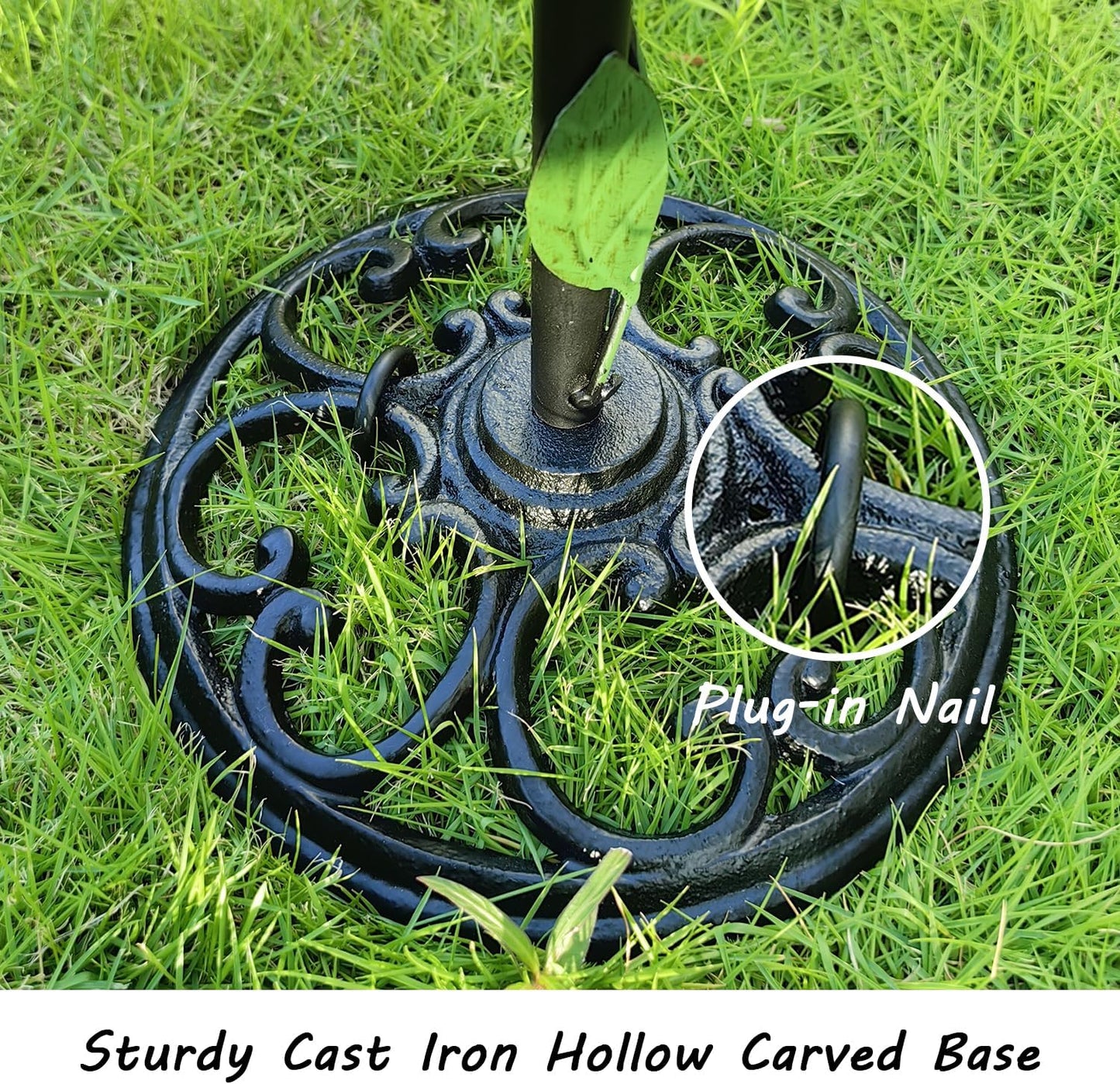 Cast Iron Gazing Globe Stand, 24.5" Gazing Ball Stand for 10-12 Inches Garden Gazing Globes, Metal Display Gazing Ball Holder for Indoor Outdoor, Easy Assembly, Black