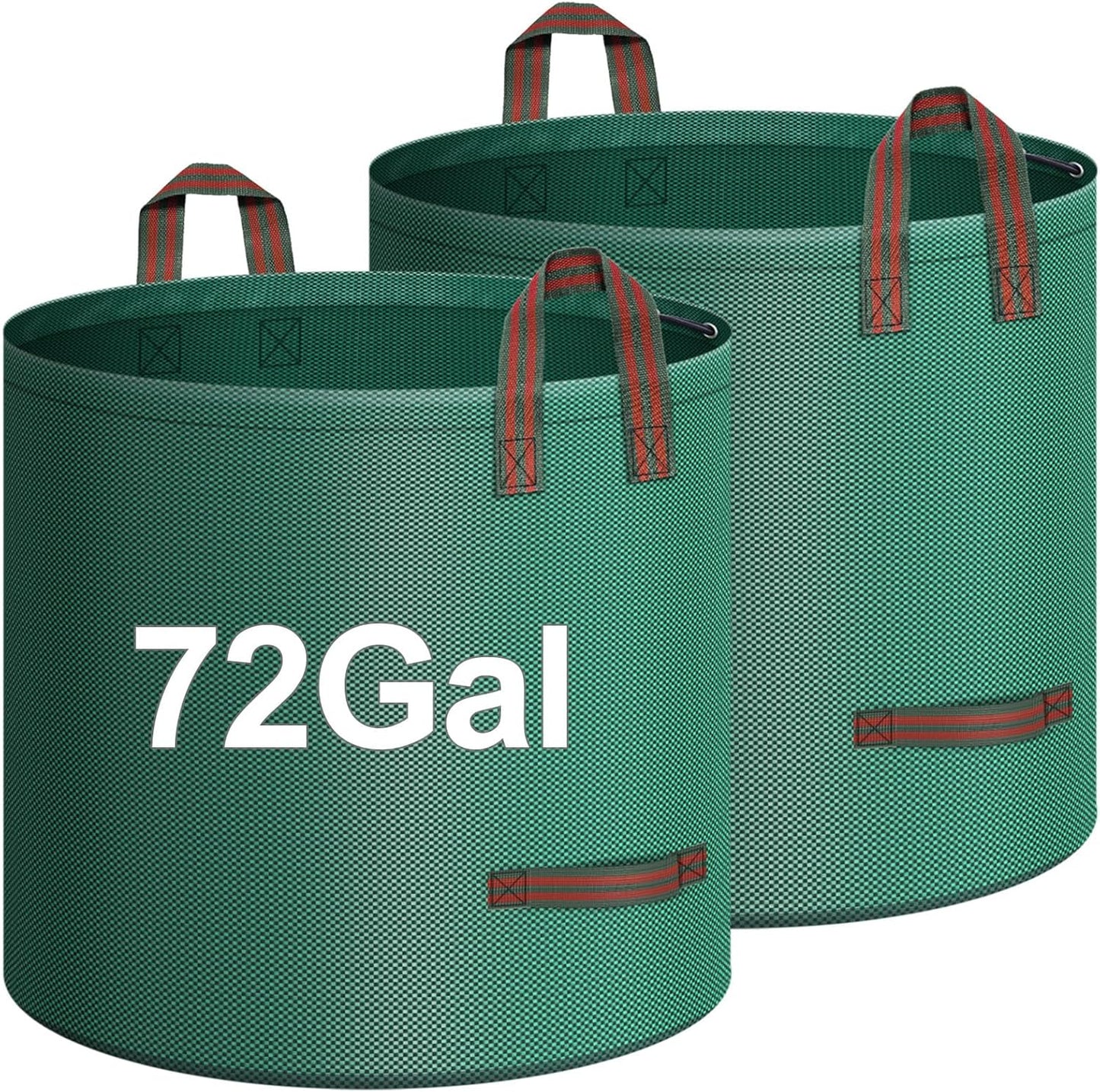 2-Pack 72 Gallons Leaf Bags, Reusable Yard Waste Bags, Heavy Duty Upright Lawn Bags with 4 Handles for Garden Leaves and Waste Collection, Lightweight Portable Yard Trash Bag