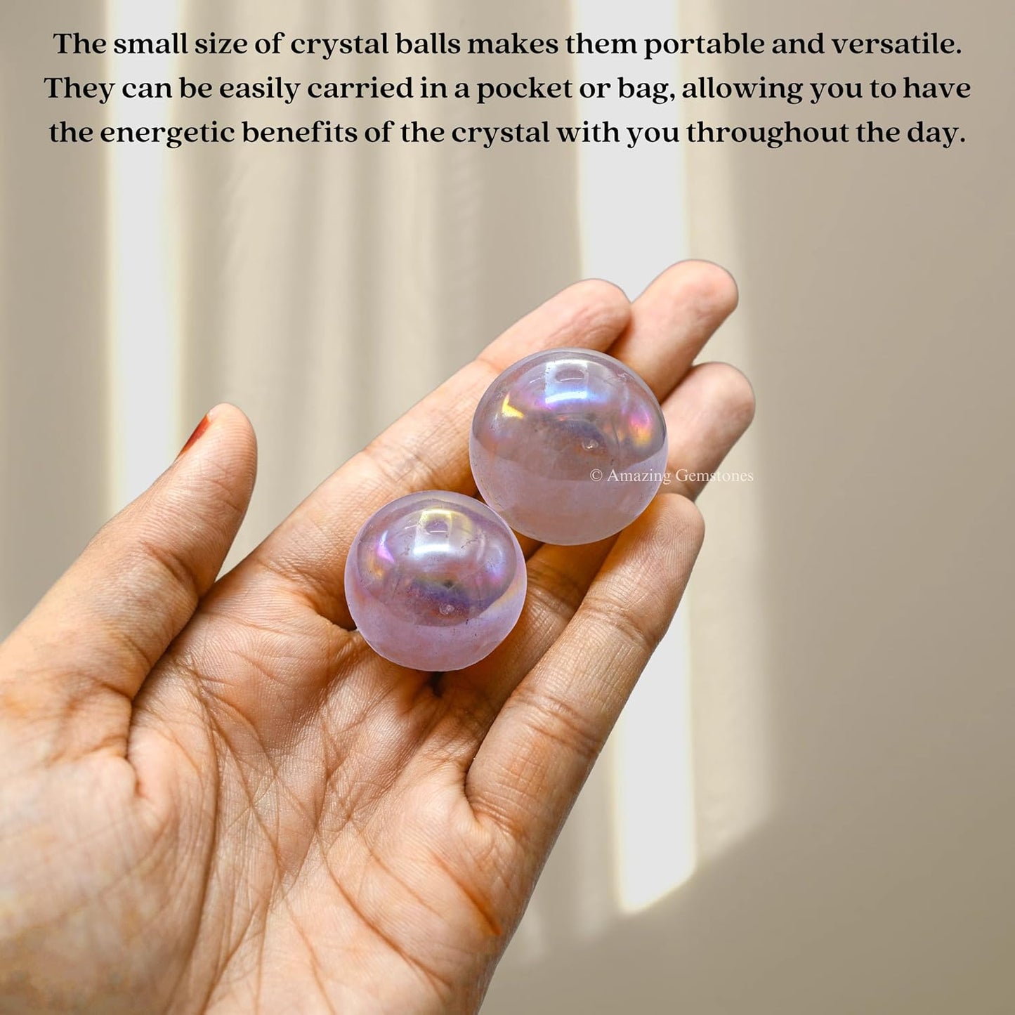 Amazing Gemstone Angel Aura Rose Quartz Crystal Ball - 1" Inches Crystal Sphere Meditation Balls for Witchcraft and Decorative Balls - Crystals and Healing Stones Beginners Gift (Pack of 1)