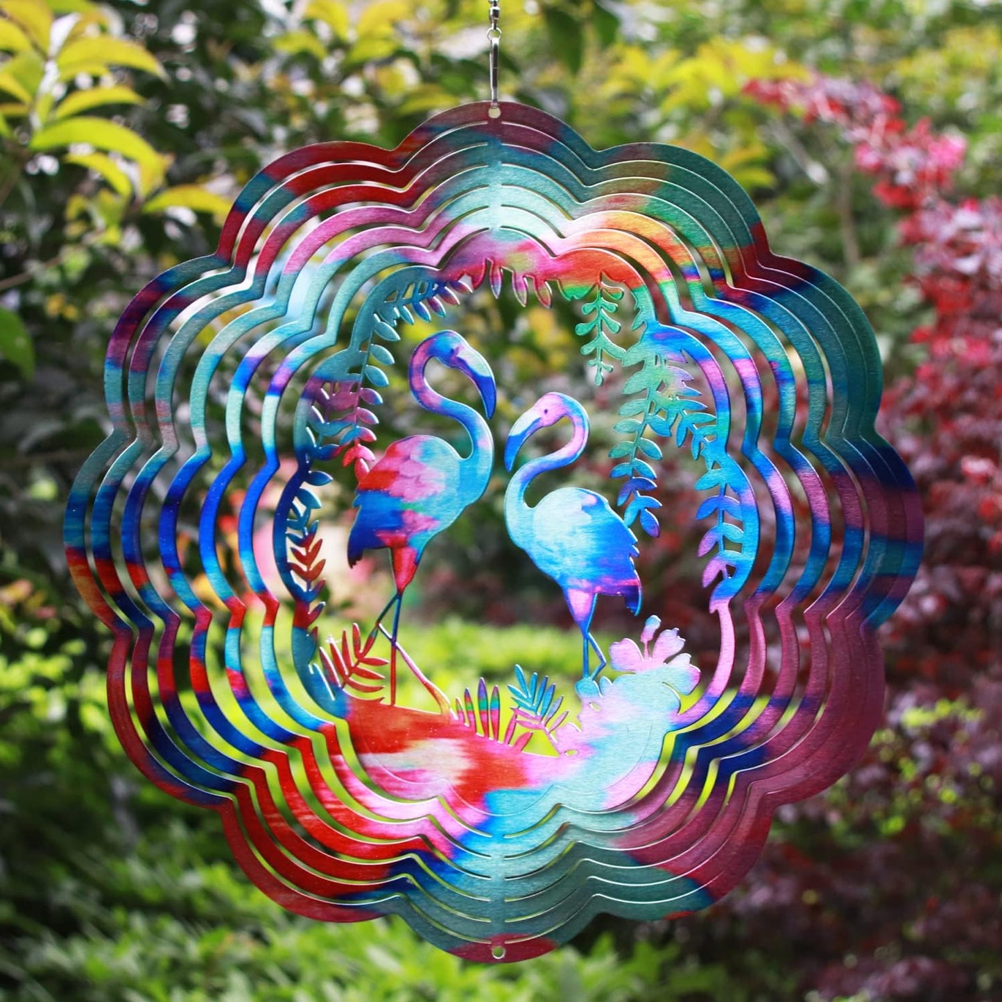 SPRING SONG Flamingo Wind Spinner for Yard and Garden Stainless Steel Bird Spinner Indoor and Outdoor Hanging Decor Crafts Ornament Gifts Kinetic Art Yard Garden Hanging Wind Spinner