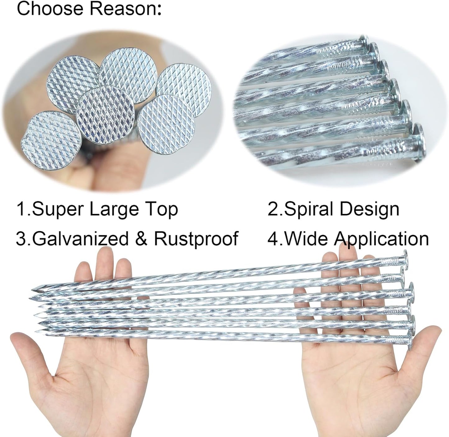 12-inch Artificial Turf Stakes Solid Galvanized Metal Spiral Landscape Edging Spikes for Outdoor, Heavy-Duty Rust Resistant Security Anchoring Spikes (26)