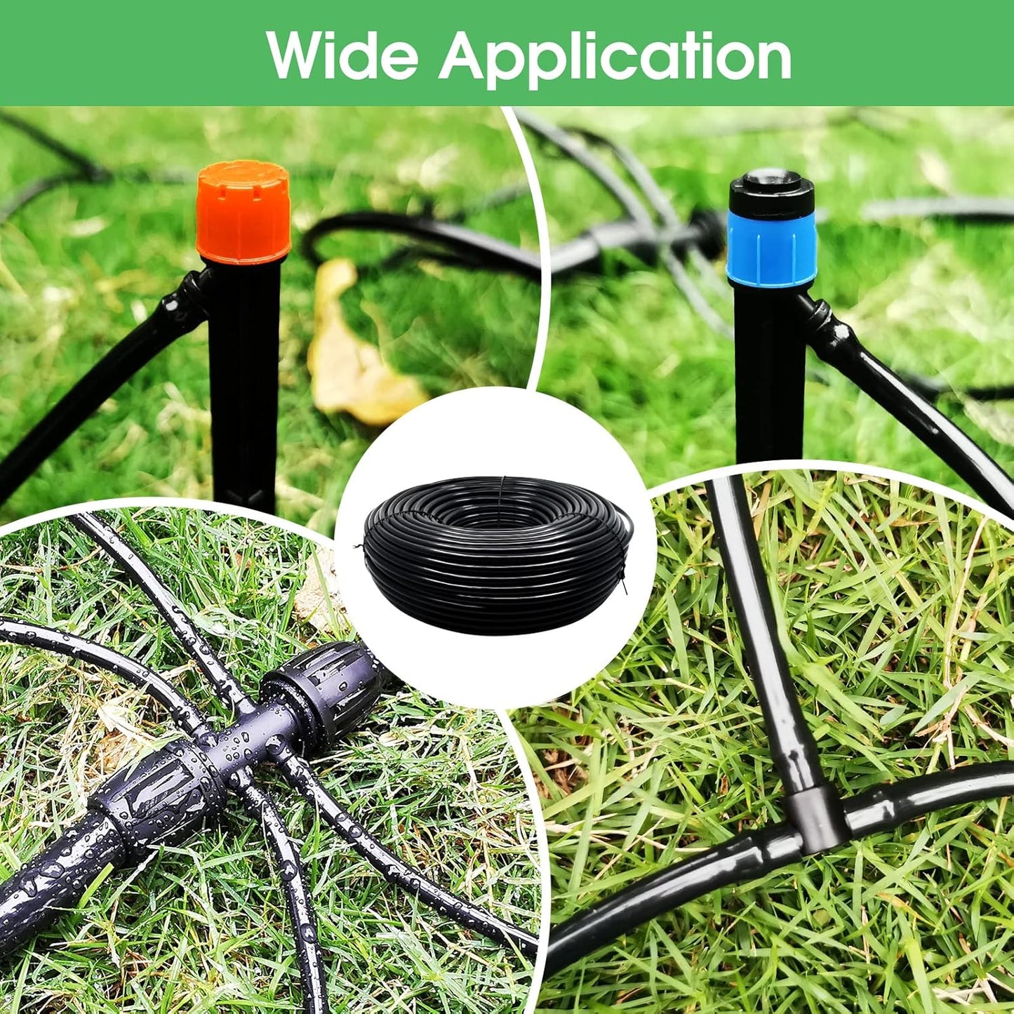 100FT 1/4 inch Drip Irrigation Tubing Distribution Hose Tube for Garden Irrigation System