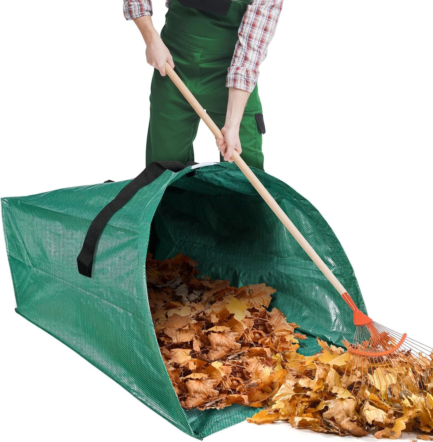 60 Gallon Leaf Collector,Collapsible Lawn & Leaf Bag,Heavy Leaves Pick up Tool Reusable Yard Waste Bags,Large Yard Dustpan Type Garden Bag for Leaves,Debris,Grass,Clippings,Lawn Trash