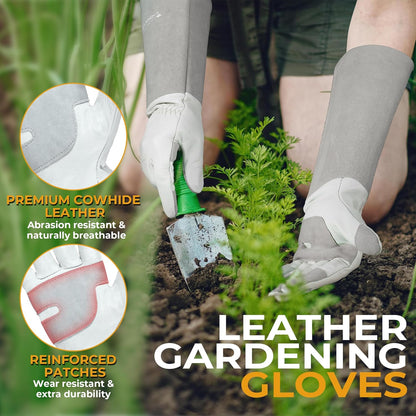 HANDLANDY Long Garden Gloves Thorn Proof for Women & Men, Rose Pruning Gauntlet Gloves, Best Protection Tool for Gardener