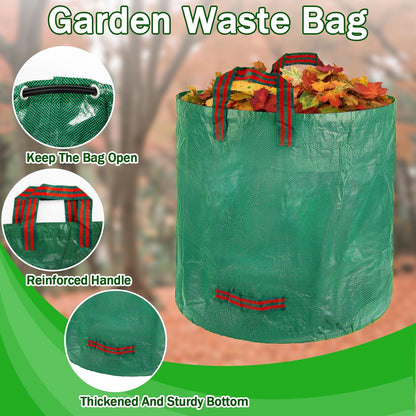 1PC Yard Waste Bag-42 Gallon Trash Bags,Reusable Lawn Leaf Bags,Standable Garden Waste Bags With 4 Handles,Collapsible Gardening Containers for Lawn and Leaf Trash,Weed Bag