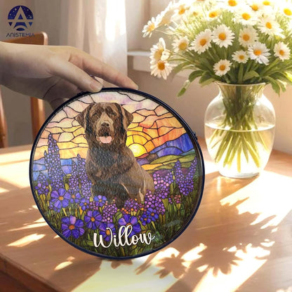 Custom Dog Portrait Stained Glass Suncatcher, Personalized Dog Memorial Ornament, Pet Loss Remembrance Gift, Window Hanging, Bereavement Keepsake, Home Decor, Pet Lover Gifts
