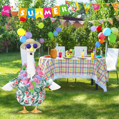 Hawaiian Porch Goose Outfits, 23'' Summer Lawn Goose Costume, Goose Clothes for Outdoor Garden Yard Decor