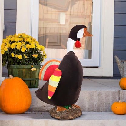 Thanksgiving Turkey Goose Outfit Porch Goose Outfits Yard Clothes Silly Lawn Shirt for 23'' Cement Plastic Duck Decorations