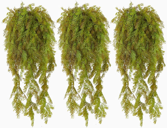 RECUTMS Christmas Artificial Plants Ferns Fake Vines Hanging Ivy Decor Plastic Greenery for Wall Indoor Outdoor Baskets Wedding Garland Pack of 3 (Autumn)